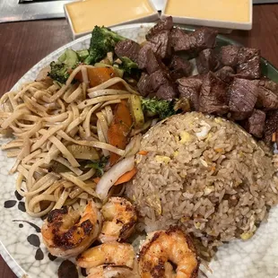 Filet mignon with double yum yum sauce....yumm! Lol