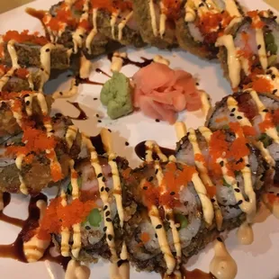 a plate of sushi