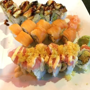 a plate of sushi