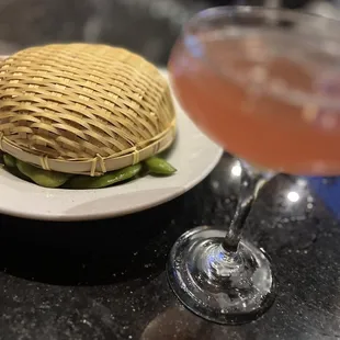 a sandwich and a drink