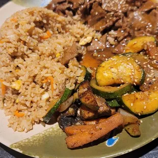 Sukiyaki steak and fried rice
