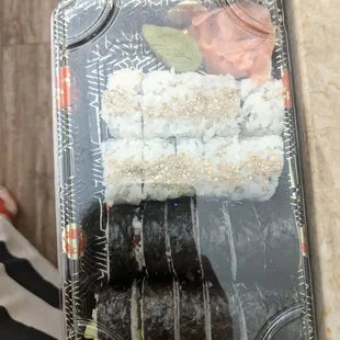 Sushi for two plus tempura roll and soup and salad