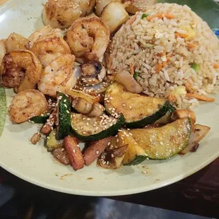 Scallops and shrimp fried rice.