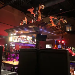 a dragon on the bar