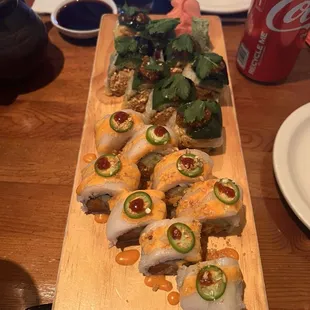 Miss sambal roll and Kevin roll