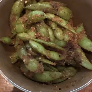 Spicy Garlic Edamame