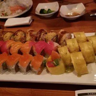 Top left (Magu roll) and 2nd from right (Ken roll) were favs. Others were good too - Amazing roll, mother &amp; daughter, Philly roll