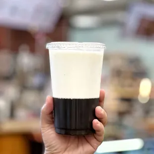 Coffee jelly with milk