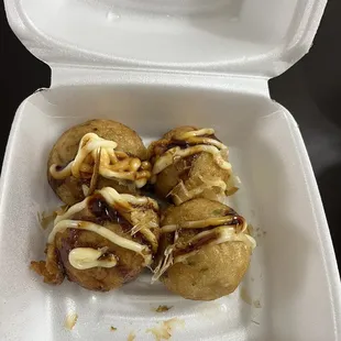 The very tasty Takoyaki octopus balls