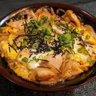 a close up of a bowl of food