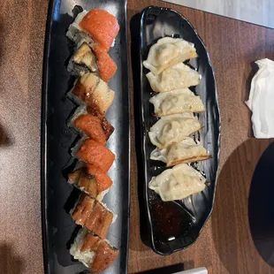 New York Roll and Pork dumpling