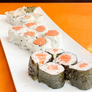 Salmon Roll - Spicy Tuna Roll - Shrimp Tempura Roll