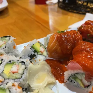 a plate of sushi