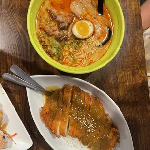 Chicken Curry Rice, Spicy Tonkotsu Ramen