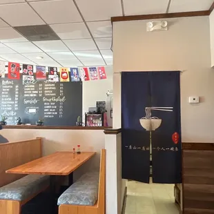 a view of the dining area