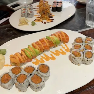 Spicy Titanic Roll Spicy Tuna Roll Spicy Yellowtail Philadelphia Roll