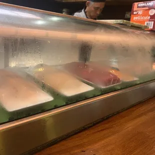 Sushi Bar - it&apos;s condensation but they should really wipe it down frequently