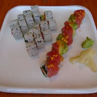 My selection of 3 tuna based sushi rolls.