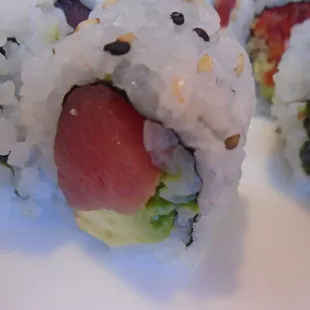 Tuna avocado roll.