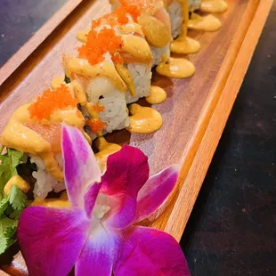 Aloha Lady - Spicy Tuna, Salmon, Escolar, Cilantro, Spicy Mayo &amp; Masago