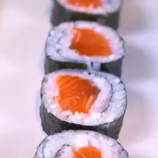 Salmon roll with rice and seaweed