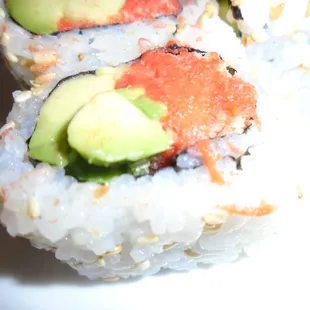 Spicy tuna roll, close-up.