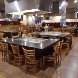 The back hibachi area.