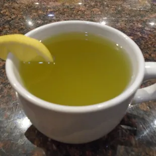Starting things off with some hot green tea.
