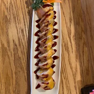 a plate of sushi