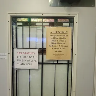 a sign on the door