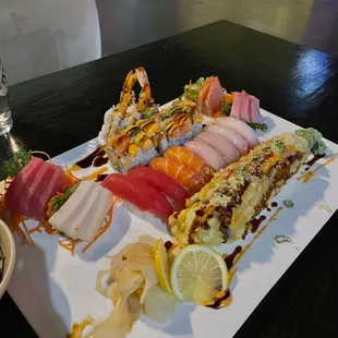 Yellowtail Roll,Tuna Roll, Salmon Roll, Shrimp Tempura