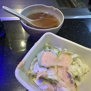 8. Onion Soup and salad