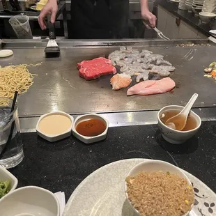 Rice + noodles + vegetables