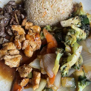 Steak and chicken hibachi.