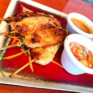 Satay Chicken with two different sauces