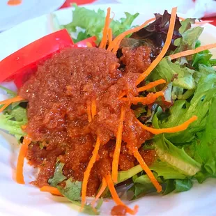 Salad with ginger dressing
