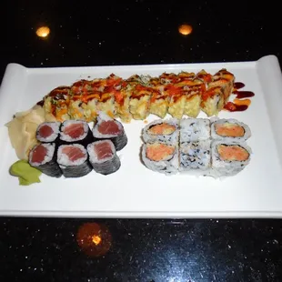 My selection of 3 tuna based sushi rolls.
