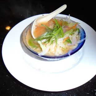 Spicy miso vegetable soup.