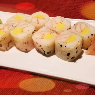 February Special
$ 5.25 / 8 pcs

crab stick, tamago, soy wrap and black sesame.