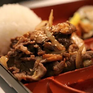 a close up of a plate of food