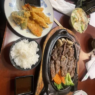 #3. Beef Steak Teriyaki with Shrimp & Vegetable Tempura Combo