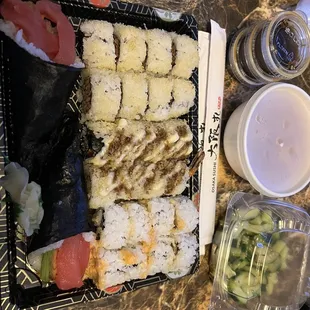 Spicy Beef Maki, Snow Dragon Maki, Spicy Sp Scallop Maki, spicy Sp Tuna Handroll