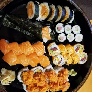 sashimi, sushi, sushi and sashimi, food