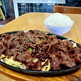 Sizzling Bbq beef.