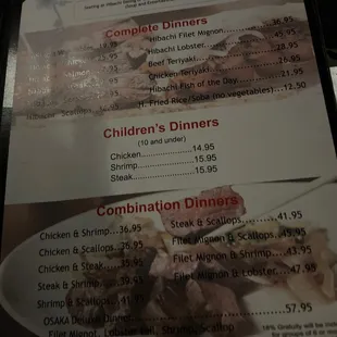 the menu