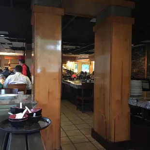 a view of the dining area