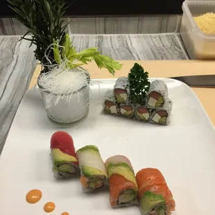 Rianbow roll and Philadelphia roll