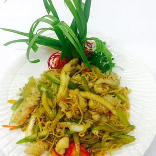 Squid soba off menu