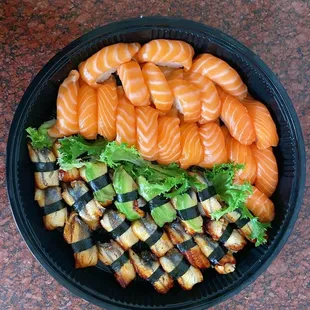 a plate of sushi