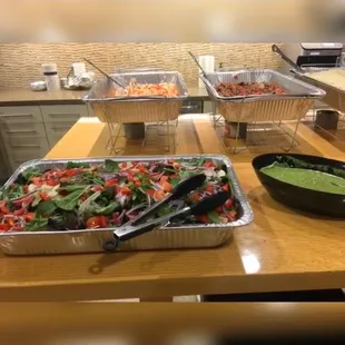 Beautiful salad with yummy avocado dressing!